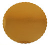 Cake Board 12 IN Corrugated Paperboard Gold Circle Scalloped Single Wall 100/Case