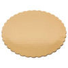Cake Board 8 IN Corrugated Paperboard Gold Round Scalloped 200/Case