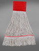 Victoria Bay Mop Head Large (LG) White Red Cotton Synthetic Blend Looped 5 IN Headband 12 Count/Case