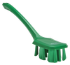 Vikan® Scrub Brush 15.6X2.8X5.5 IN Polyester Glass PP Green Long Handle Ultra Safe Technology (UST) Stiff 1/Each