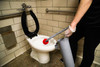 Toilet Bowl Brush & Holder 26 IN Plastic Gray Red Ergonomic 1/Each