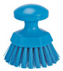 Vikan® Scrub Hand Brush 4.3X4.3X4.3 IN PP Polyester Stainless Steel Blue Round Ergonomic Hard 1/Each