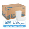 Pacific Blue Ultra™ Folded Paper Towel 11X10.25 IN 1PLY White 1/2 Fold 220 Sheets/Pack 10 Packs/Case 2200 Sheets/Case