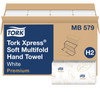 Tork Xpress Folded Paper Towel H2 9.5X9.125 IN 9.125X3.2 IN White Multifold Z Refill 135 Sheets/Pack 16 Packs/Case