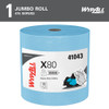 WypAll® X80 Wiper 12.4X12.2 IN Heavy Duty HydroKnit Blue Jumbo Roll 455 Count/Roll