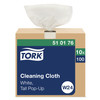 Tork Cleaning Cloth 16.125X8.27 IN Non-Woven Polyester Fiber White Interfold Pop-Up Box 100 Count/Pack 10 Packs/Case