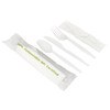 Victoria Bay Cutlery Kit CPLA White Heavyweight With Napkin,Fork,Knife,Teaspoon 200/Case