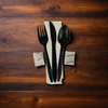 Victoria Bay 6PC Cutlery Kit PP Black Medium Weight With 13X17 Napkin,Fork,Knife,Salt & Pepper,Teaspoon 250/Case