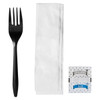 Victoria Bay 4PC Cutlery Kit PP Black Medium Weight With 2PLY Napkin,Fork,Salt & Pepper 250/Case