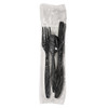 Victoria Bay 4PC Cutlery Kit PS Black Heavyweight Freezer Safe With White Napkin,Fork,Knife,Soup Spoon 250/Case