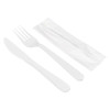 Victoria Bay 3PC Cutlery Kit PP White Extra Heavy Duty Individually Wrapped With Napkin, Fork,Knife 500/Case