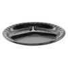 Plate 10X1 IN 3 Compartment Polystyrene Foam Black Laminated 540/Case