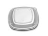 Forum® Lid Dome 9X9 IN 1 Compartment PS Clear Square For Plate Unhinged 300/Case