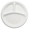 Victoria Bay Plate 10 IN 3 Compartment Pulp Fiber White Round 500/Case