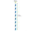Jumbo Straw 0.2X7.75 IN Paper Blue White Stripe Paper Wrapped 500 Count/Pack 6 Packs/Case 3000 Count/Case
