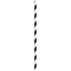 Straw 0.2X7.75 IN Paper Black White Wrapped 500 Count/Pack 6 Packs/Case 3000 Count/Case