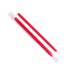 Colossal & Boba Straw 0.394X9 IN Plastic Red Cello Wrapped Diagonal Cut 1600/Case