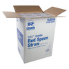 Jumbo Straw Spoon 10.25 IN Red Wrapped 300 Count/Pack 18 Packs/Case 5400 Count/Case