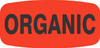Organic Label 0.625X1.25 IN Black Fluorescent Red Short Oval 1000 Count/Roll 50 Rolls/Case 50000 Count/Case