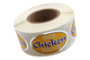 Young & Tender Chicken Meat Label 1.25X2 IN Silver Yellow White Blue Oval Foil 500 Count/Roll 20 Rolls/Case
