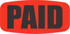 Paid Label 0.625X1.25 IN Black Fluorescent Red Short Oval Dayglo 1000 Count/Roll 50 Rolls/Case 50000 Count/Case