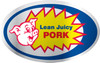 Lean Juicy Pork Meat Label 1.25X2 IN Silver Blue Yellow Red White With Pig Oval Foil 500 Count/Roll 20 Rolls/Case