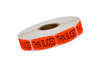 Thin Sliced Label 0.625X1.25 IN Black Fluorescent Red Short Oval 1000 Count/Roll 50 Rolls/Case 50000 Count/Case