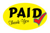 Paid Thank You Promo Label 1.25X2 IN 4 Color Oval 500 Count/Roll 20 Rolls/Case 10000 Count/Case