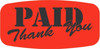 Paid Thank You Paid Label 0.625X1.25 IN Black Fluorescent Red Short Oval 1000 Count/Roll 50 Rolls/Case 50000 Count/Case