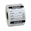 Sunday Prep Item Date Use Trilingual Label 2X2 IN Black Square Removable 500/Roll