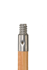 Broom Handle 60X0.94 IN Gray Wood Threaded Metal Tip Lacquered 1/Each