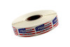 Product of USA Origin Label 0.625X1.25 IN Red Blue White Short Oval 1000 Count/Roll 60 Rolls/Case 60000 Count/Case
