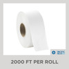 Pacific Blue Basic Toilet Paper & Tissue Roll 3.3IN X2000FT 1PLY White Jumbo Jr (JRT) High Capacity 8 Rolls/Case