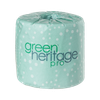 Green Heritage Pro Toilet Paper & Tissue Roll 4X3.1 IN 1PLY White Septic Safe 1000 Sheets/Roll 96 Rolls/Case