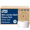 Tork Toilet Paper & Tissue Roll T2 8.38X3.48 IN 750.708 FT 2PLY Jumbo Jr (JRT) Mini Plus 1075 Sheets/Roll 12 Rolls/Case