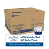 Angel Soft Ultra Professional® Toilet Paper & Tissue Roll 2PLY White Embossed Sheet L x W: 4IN X 4IN 400 Sheets/Roll