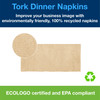 Dinner Napkins 17X15 IN 8.5X3.75 IN Natural Paper 1PLY Long Fold 1/8 Fold Refill Embossed 250 Count/Pack 12 Packs/Case