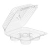 Essentials Muffin Hinged Container 5 OZ 7.625X8.0625X3.25 IN 4 Compartment RPET Clear Square 300/Case