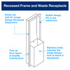 Tork Trash Receptacle H1 Metal Stainless Recessed Frame 1/Each