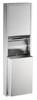 Paper Towel Dispenser & Waste Receptacle Stainless Steel Satin Surface Mounted Convertible Combo 1/Each