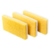 Victoria Bay Scrubbing Sponge 3.3X5.9 IN Light Duty Synthetic Fiber White Yellow 20/Case