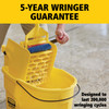WaveBrake® Mop Bucket & Wringer 35 QT Plastic Yellow Side Press 1/Each