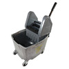 Mop Bucket & Wringer 26-35 QT Plastic Gray 3 IN Inboard Casters Molded-In Graduation Marks 1/Each