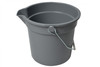 Mop Bucket 14 QT Plastic Gray Round 1/Each