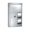 Toilet Paper & Toilet Seat Cover Dispenser 17.63X30.63X4.25 IN Stainless Steel Surface Mount With Napkin Disposal 1/Each