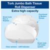 Tork Toilet Paper Dispenser T1 5.2X17.2X14.2 IN Plastic White Jumbo (JRT) 1/Each