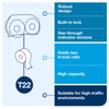 Tork T22 Toilet Paper Dispenser 5.51X19.29X11.83 IN Plastic Wall Mount Smoke 2-Roll Jumbo (JRT) Side-by-Side 1/Case