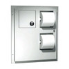 Toilet Paper Dispenser Stainless Steel Partition With Napkin Disposal Dual Access 1/Each