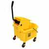 Mop Bucket & Wringer 26 QT Polyethylene Foam Steel Yellow Black Side Press Splash Guard 3 IN Inboard Casters 1/Each