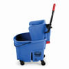 WaveBrake® Mop Bucket & Wringer 35 QT Plastic Blue Side Press 1/Each